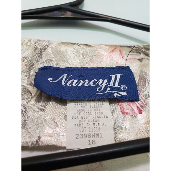 Vtg Nancy II Womens 18 Jacket Floral Multicolor Long Sleeve Single Button USA - Picture 5 of 6